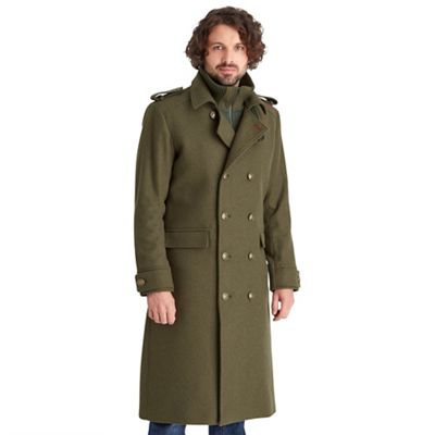 Khaki longline military coat